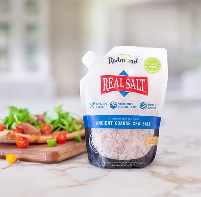 Real Salt Natural Unrefined Sea Salt Pack of 2 16 Ounces Sustainable Flavor