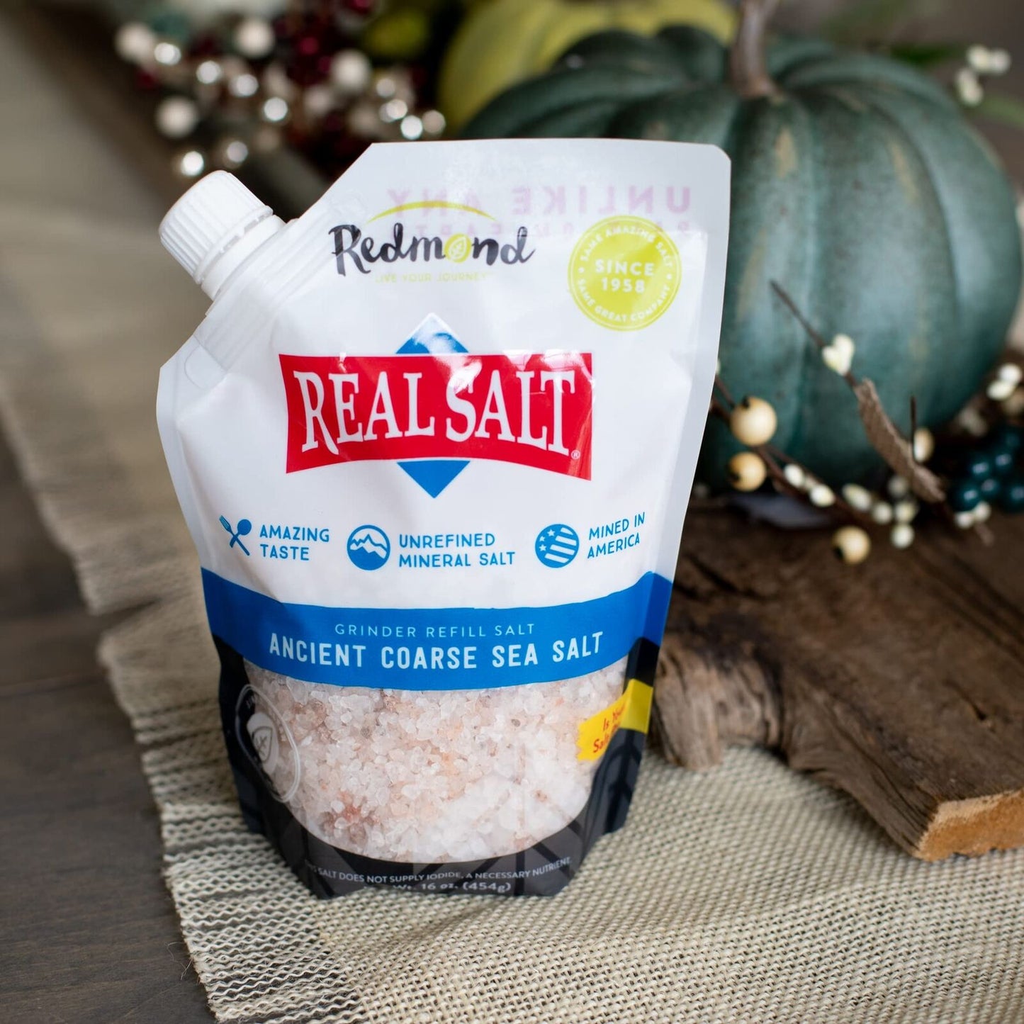 Real Salt Natural Unrefined Sea Salt Pack of 2 16 Ounces Sustainable Flavor