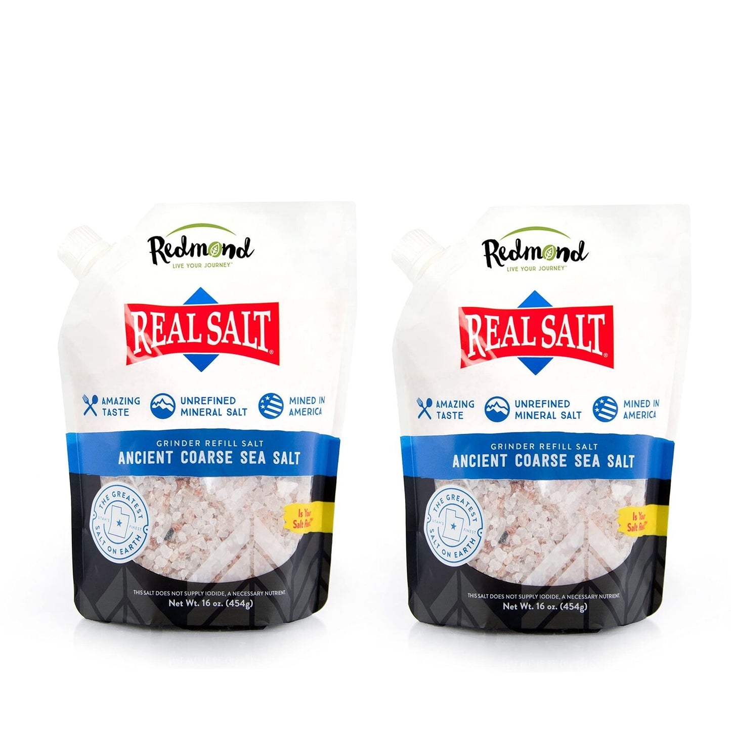 Real Salt Natural Unrefined Sea Salt Pack of 2 16 Ounces Sustainable Flavor