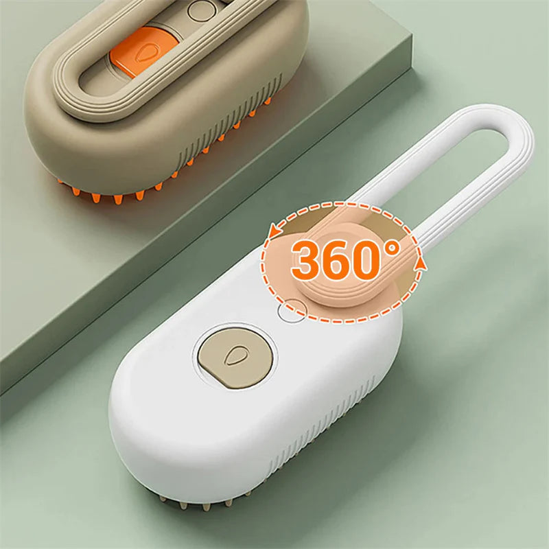Purr-fectly Steamy Fur-Removal Spa: The 3-in-1 Cat & Dog Brush for Furry Fashionistas!