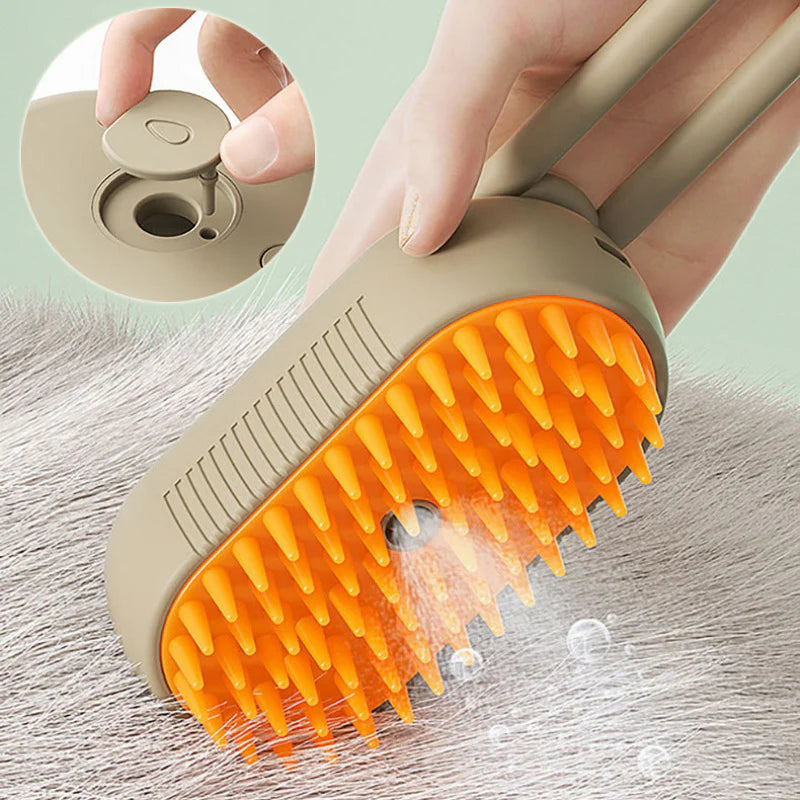 Purr-fectly Steamy Fur-Removal Spa: The 3-in-1 Cat & Dog Brush for Furry Fashionistas!