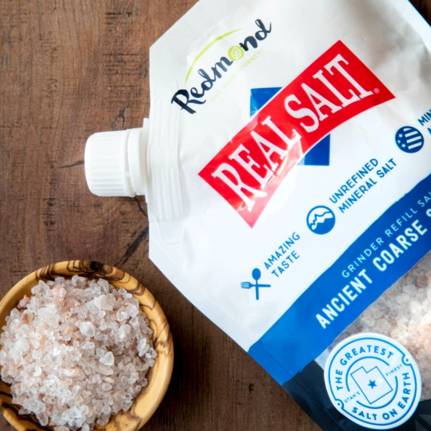 Real Salt Natural Unrefined Sea Salt Pack of 2 16 Ounces Sustainable Flavor